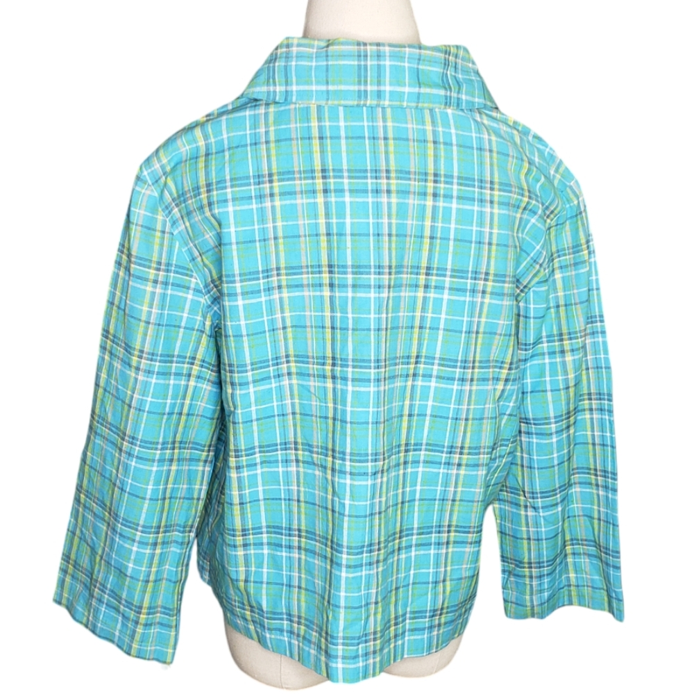 Vintage Bright Pastel Plaid Schacet Lightweight Spring Madras Vacay Harajuku Ctn - Picture 11 of 11